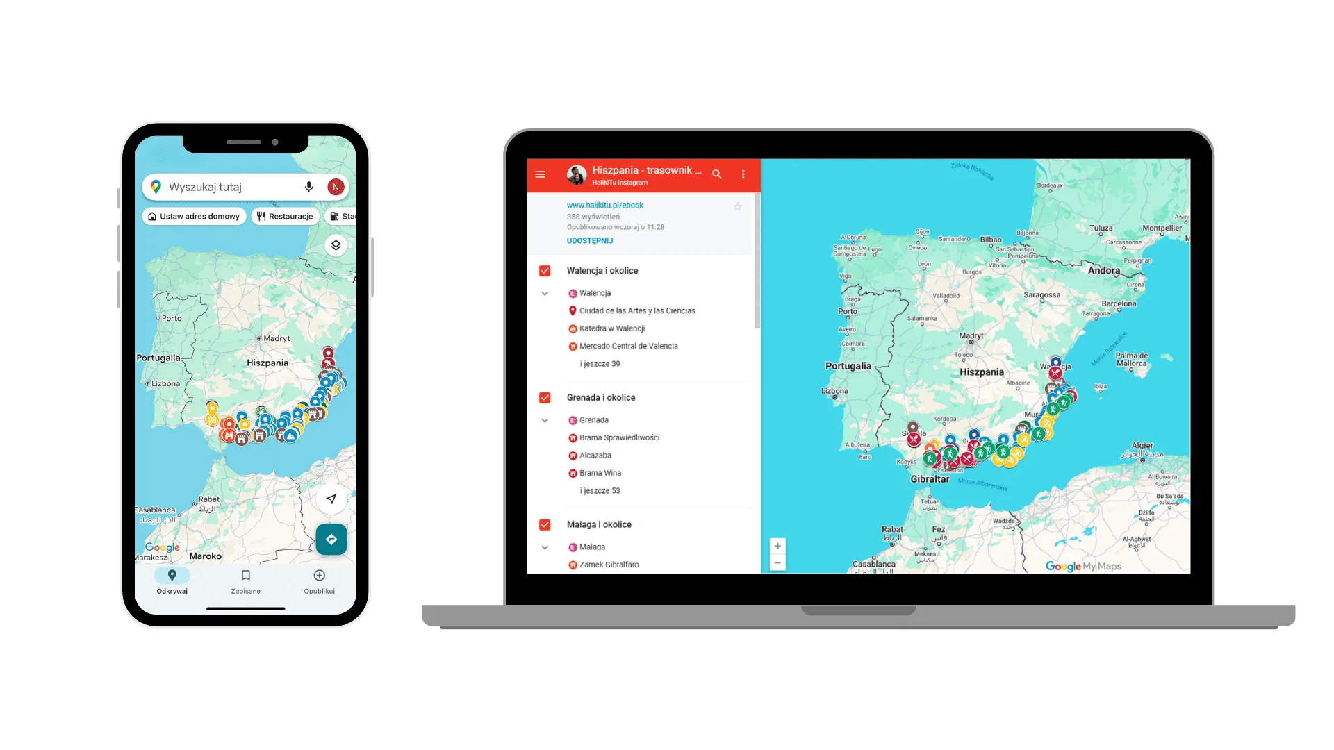 Hiszpania ebook mapa